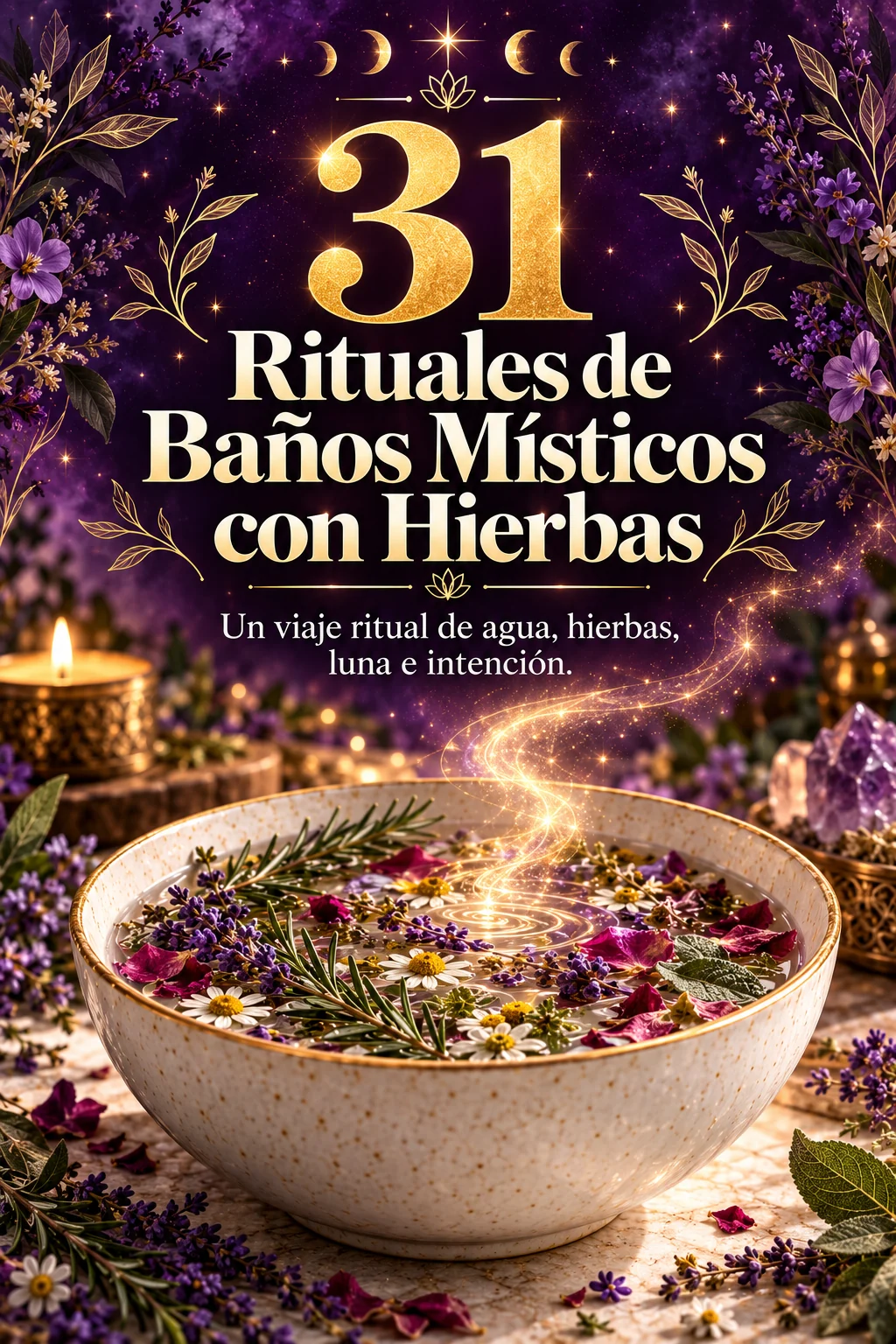 Portada de 31 Rituales de Baños Místicos con Hierbas